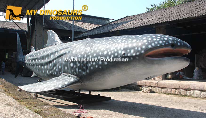 An animatronic whale shark